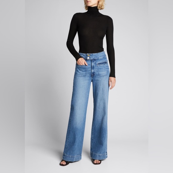 FRAME Le Hardy High Rise Wide Leg Jeans in Adele , medium wash, size 29 - Picture 2 of 15